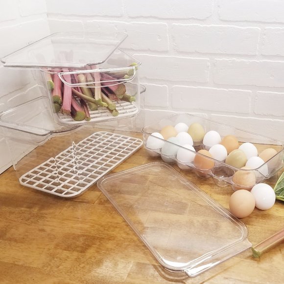 New - Set of 3 Fridge Organizers Egg Container - Picture 1 of 5